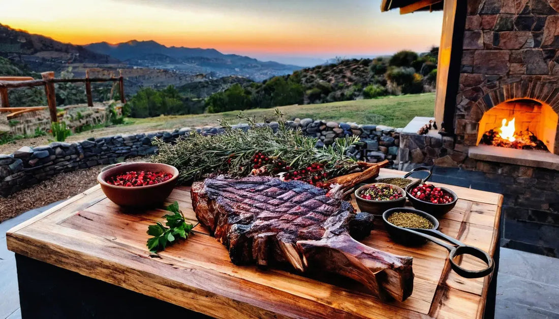 Gegrilltes Steak mit Gewürzen.