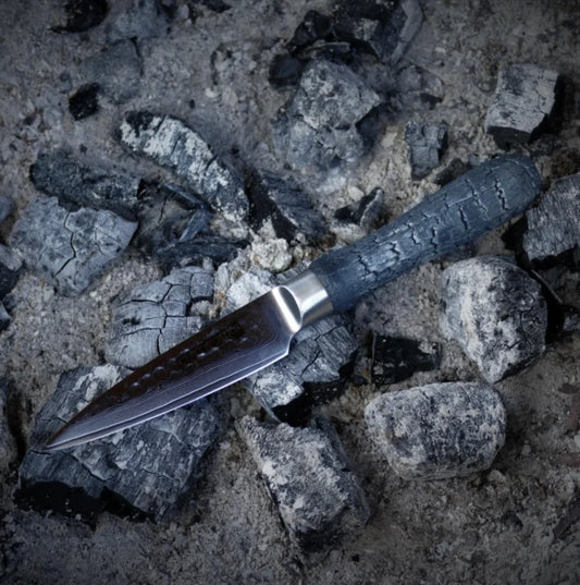 Damast Officemesser Evolution – Flexibel & Rasiermesserscharf | VG10 & FlameWOOD®