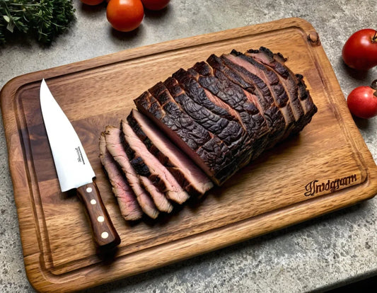 Großes Schneidebrett Eiche XL 50×40 cm mit Saftrille