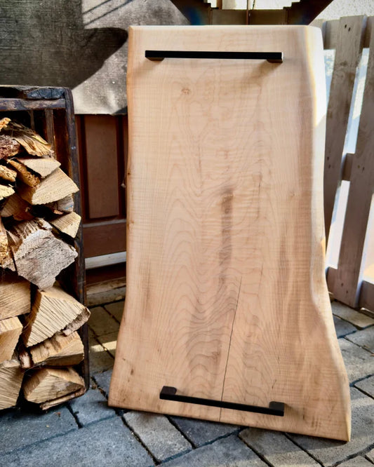 CaterBoard Ahorn 60x38-28x2,8cm – Servierbrett aus Massivholz handgemacht für BBQ & Küche