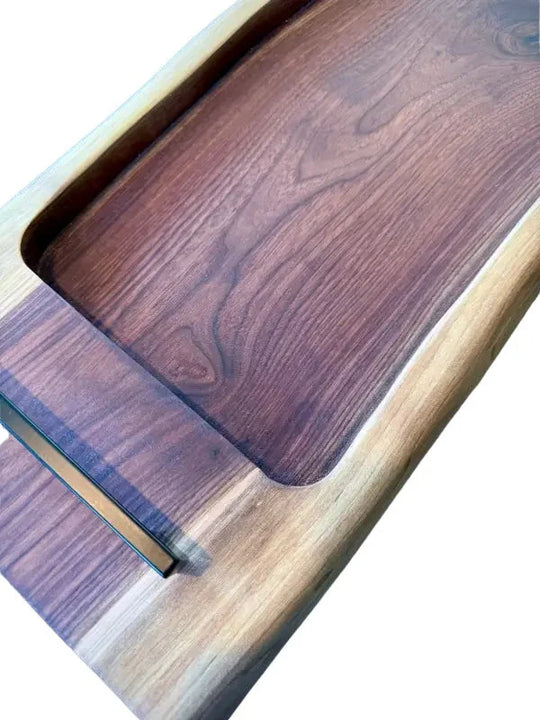 UNIQUE: Pitmaster's Pride – XXL wooden serving board made of walnut for catering & grilling | 105 x 30 x 4 cm