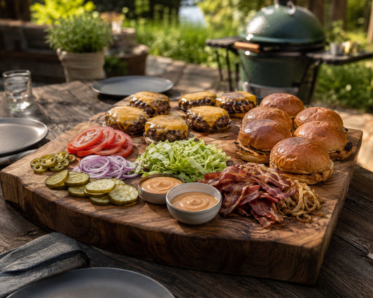 Burger Bar für 6 – alles auf den Tisch, jeder baut selbst