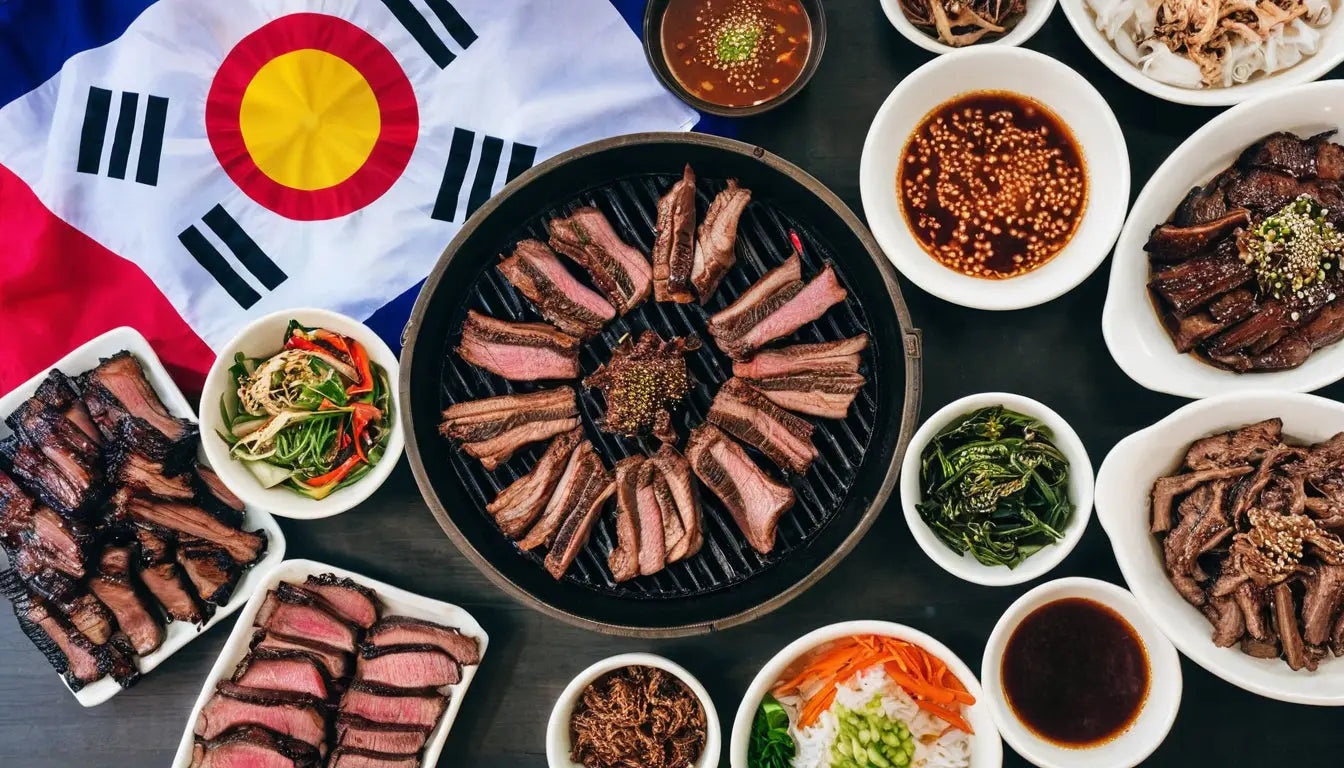 Verschiedene koreanische Grillgerichte.