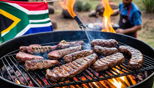 Gegrilltes Fleisch auf einem Grill.