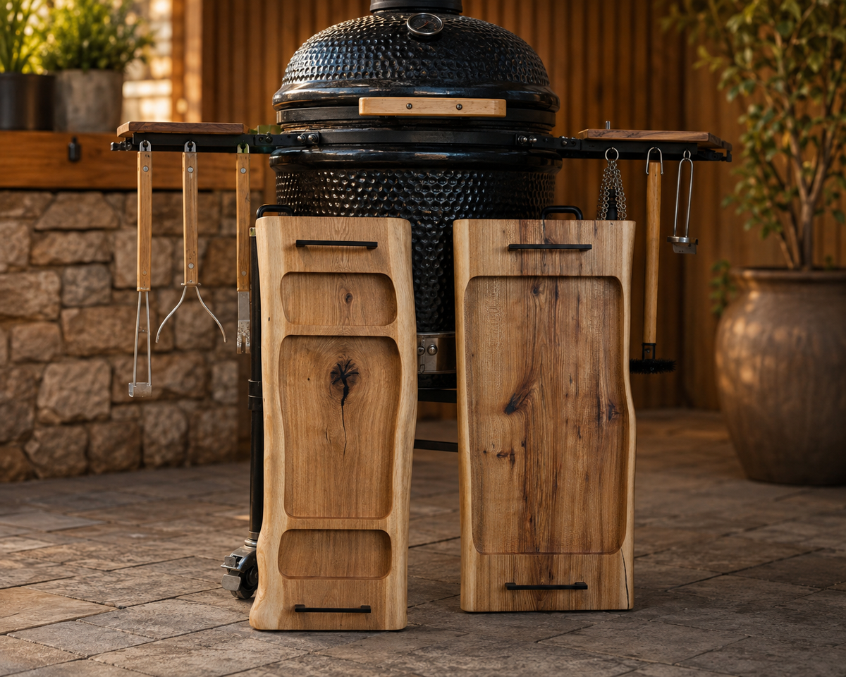 XXL Pitmaster Board aus massivem Holz für BBQ, Brisket, Ribs, Pulled Pork, Steak und große Grillabende mit Gästen.