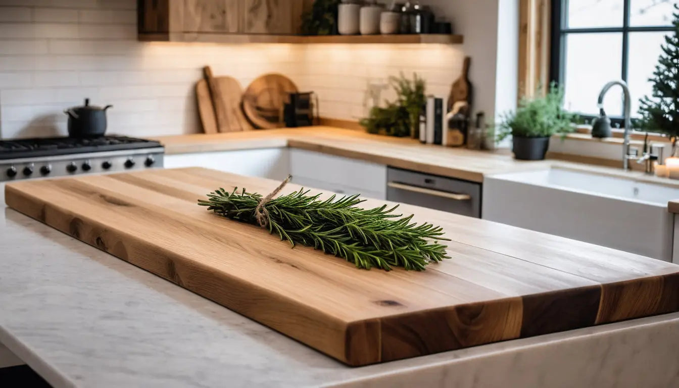 CHEFBRETT – Vollholz Schneidebretter aus Eiche, Nussbaum, Ulme und Esche massiv mit Saftrille
