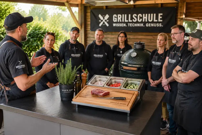 Chefstation Schneidebrett – Arbeitsstation aus Vollholz für Küche, Grill & BBQ