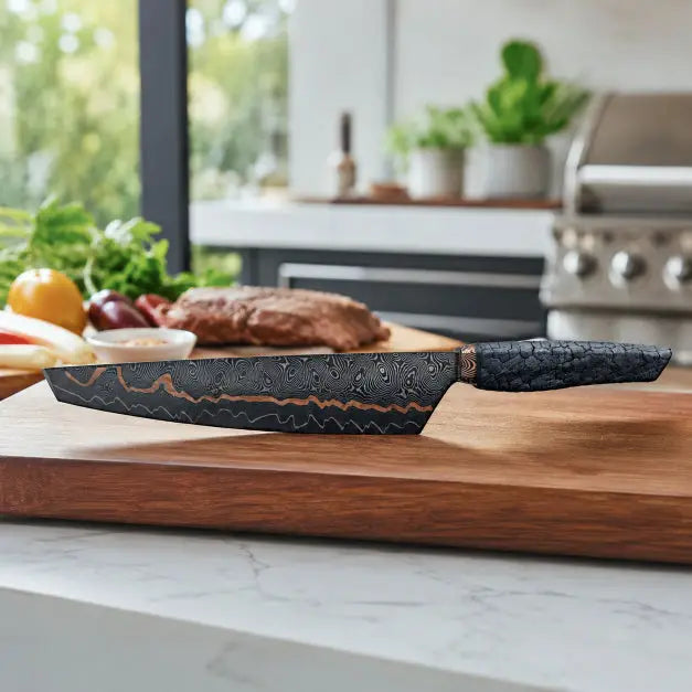 Cuttworxs Flamewood Damastmesser mit markantem Holzgriff