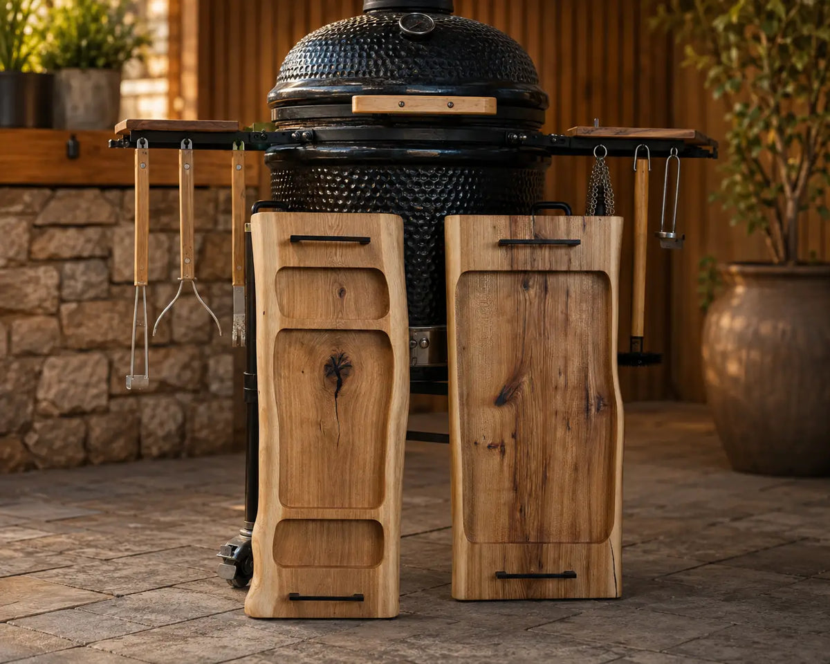 XXL Pitmaster Board aus massivem Holz für BBQ, Brisket, Ribs, Pulled Pork, Steak und große Grillabende mit Gästen.