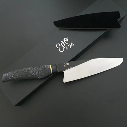 Stealth x24 Küchenmesser mit dunklem Griff und polierter Klinge der x24 Evolution Limited-Serie