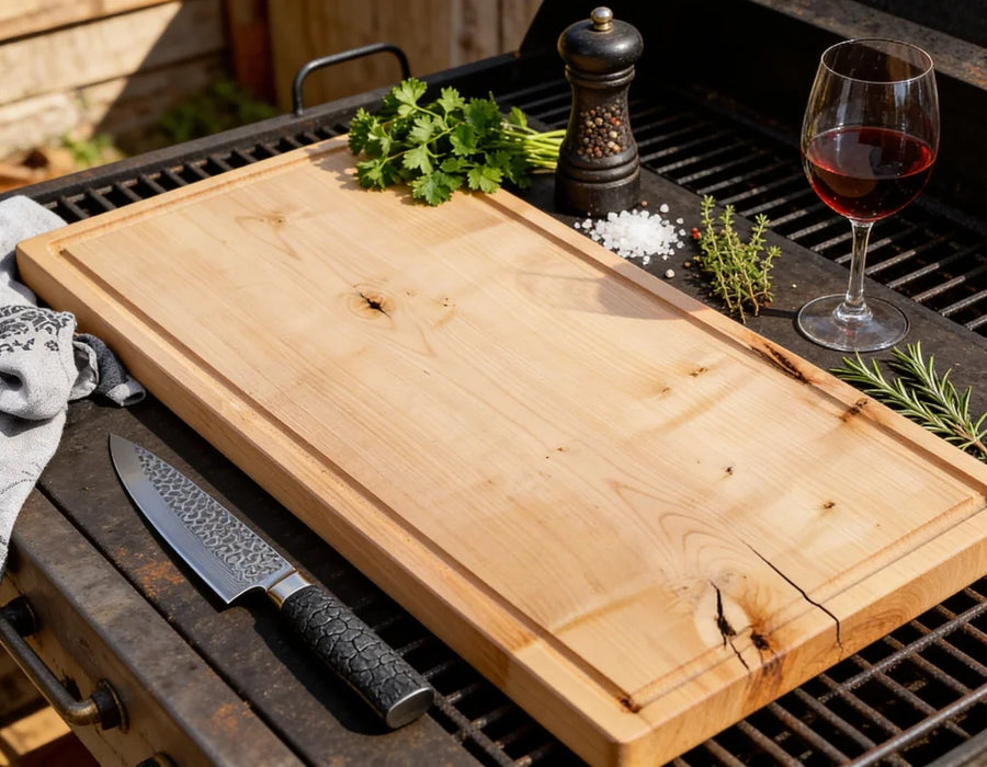 Ahorn Schneidebrett 80x40 cm – helles großes Brett für viel Arbeitsfläche