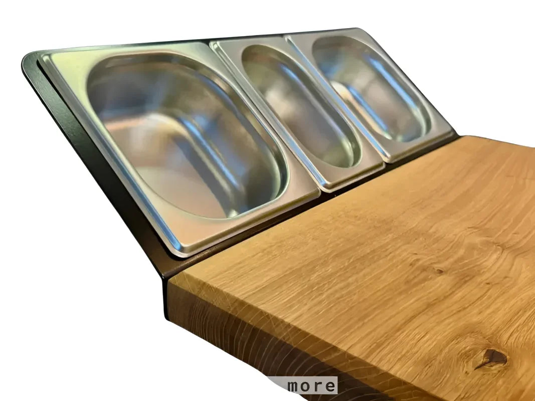 Chefstation L+ Eiche 46×32 cm mit dreifacher GN-Auffangschale