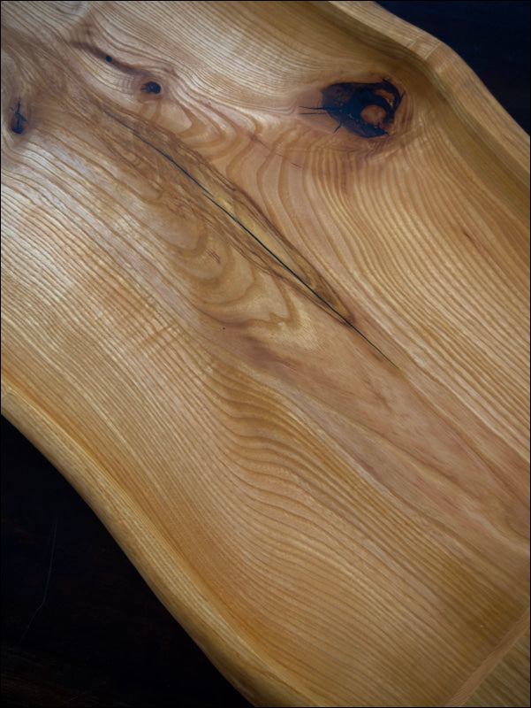 Raw wooden slab mit natürlichem Muster für XXL Eichenholz Servierbrett kaufen