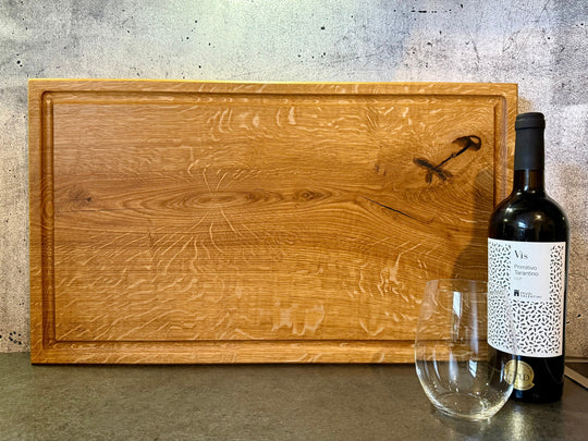 Chef's Board XXL – 60×40 cm solid oak board, double-sided use