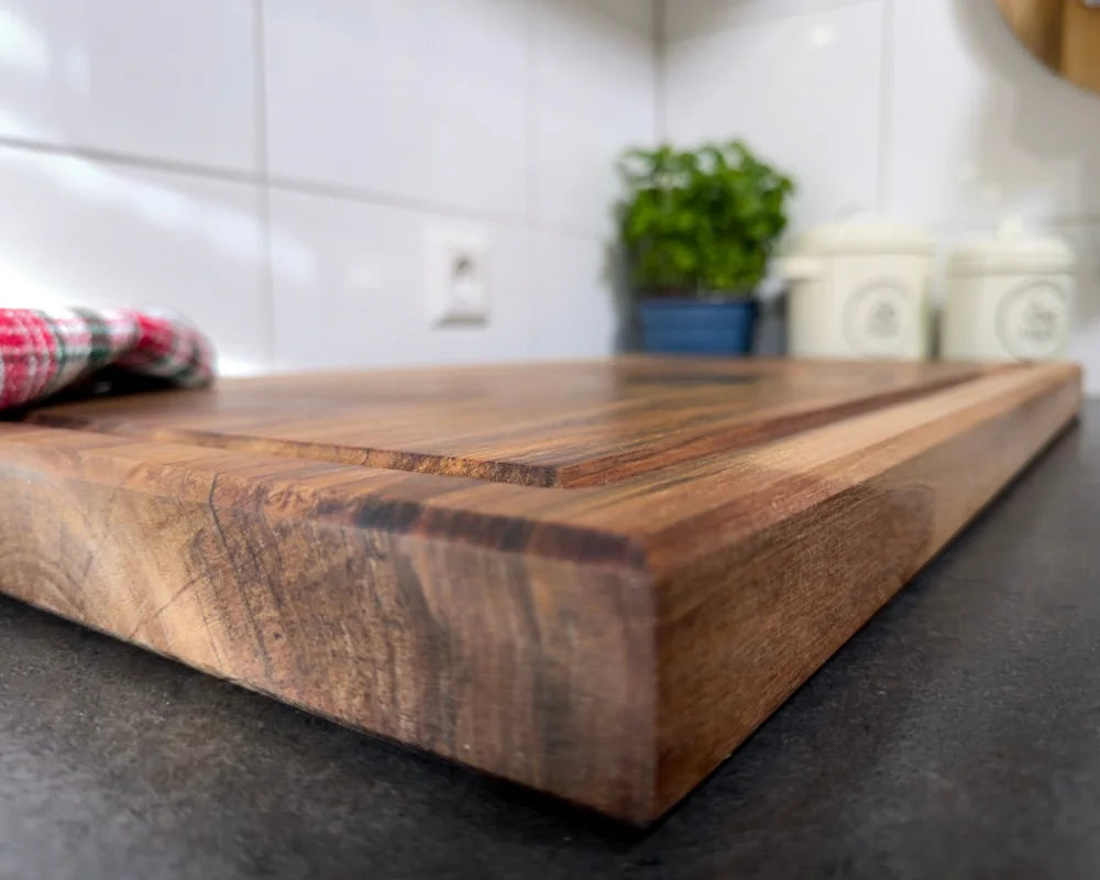 4 cm starke Blockkante – Nussbaum Schneidebrett 70x40x4 cm CHEFBRETT XXL PowerBlock