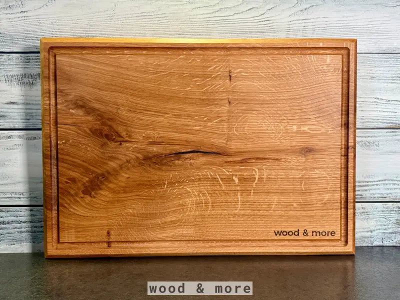 Schneidebrett 46x32 cm aus Eiche – mit Edelstahlkonsole & GN-Behältern