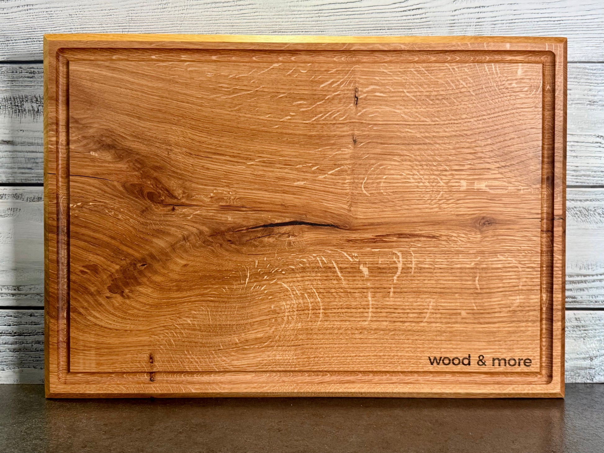 Eichenbrett 46x32 cm – beidseitig verwendbar mit 4 cm Stärke