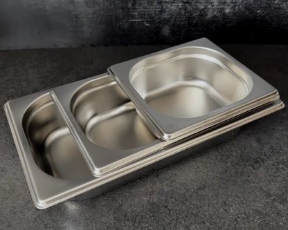 Stainless steel GN container 1/4 – Height: 65 mm | Stackable | 265 x 162 mm