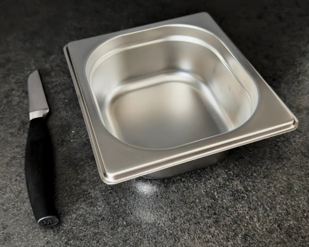 Stainless steel GN container 1/6 – Height: 65 mm | Stackable | 176 x 162 mm