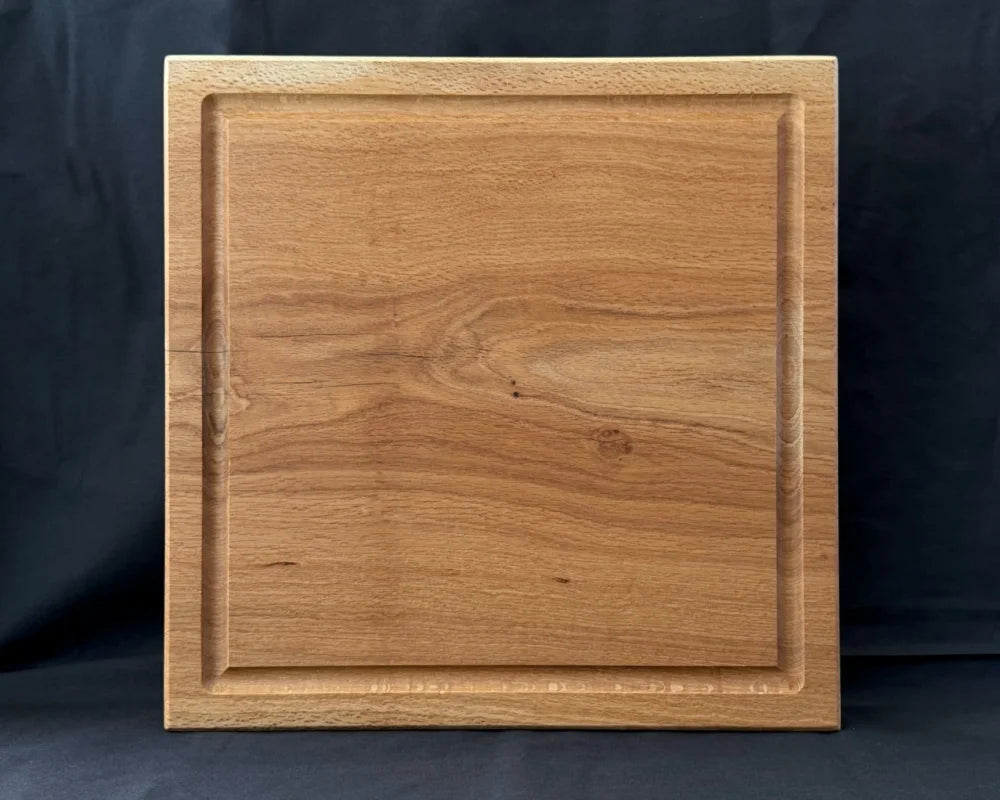 Eiche Schneidebrett 45 x 45 x 5 cm – quadratisch für die Outdoor Küche