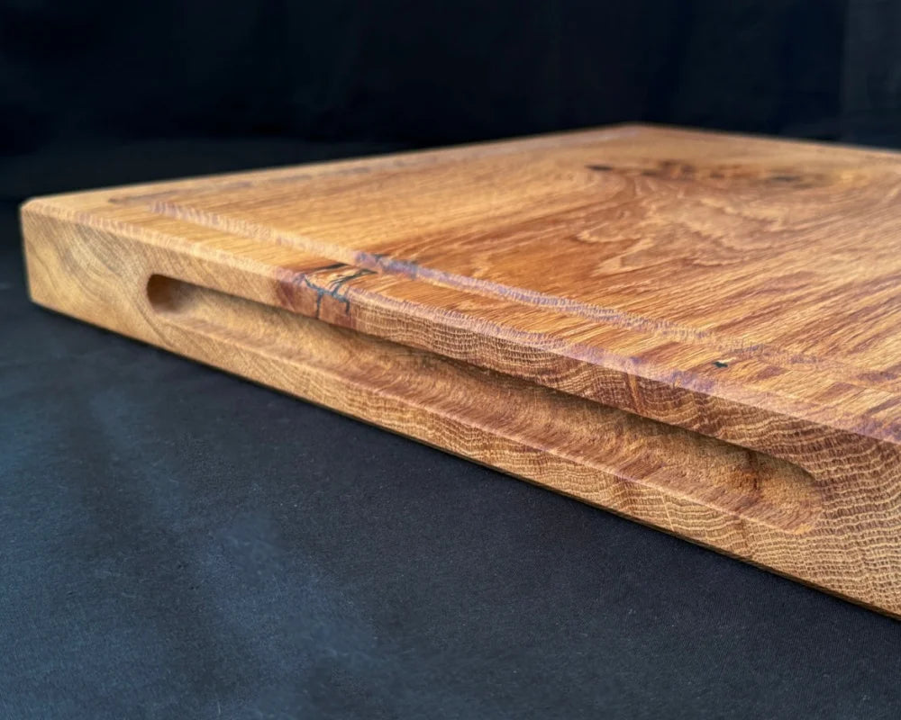 Eiche Schneidebrett 50 x 50 x 5 cm – quadratisch mit viel Platz für BBQ