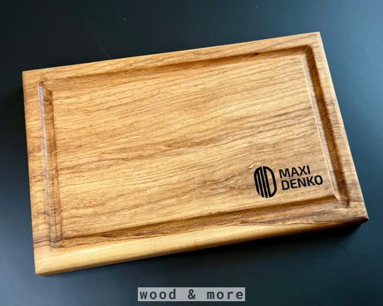 Ash solid wood serving board 29 x 19 x 3 cm – Classic, handmade, with engraving