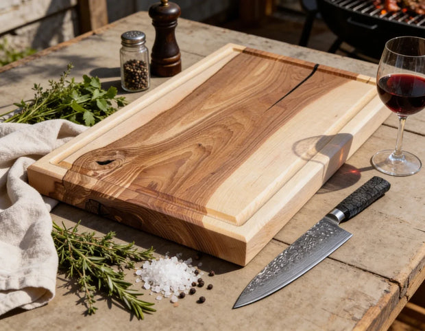 Esche Schneidebrett 50x30 cm – helles Holzbrett für die tägliche Küche