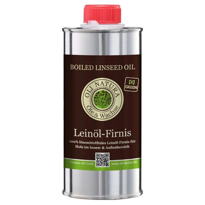 Metalldose mit OLI-NATURA Leinöl-Firnis, biologischer Holzschutz für natürliche Pflege