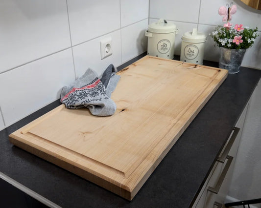 CHEFBRETT XXXL aus Ahorn – große Arbeitsfläche für Küche, Grill und BBQ