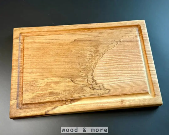 Handmade ash cutting board with grooved edge 30 x 20 cm