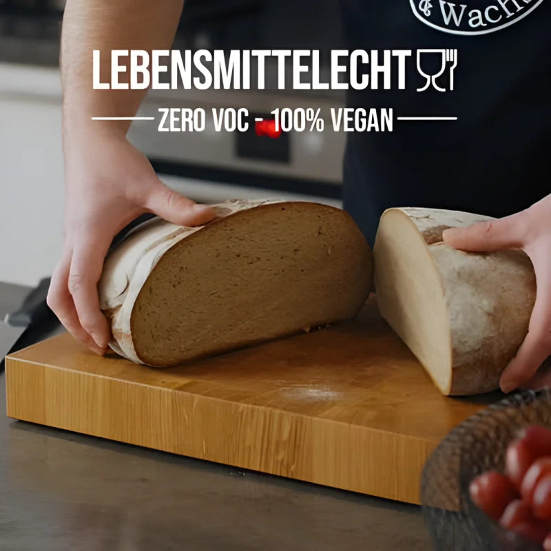 Frisches Brot auf Holz Pflege-Set für Servier- & Schneidebretter schneiden