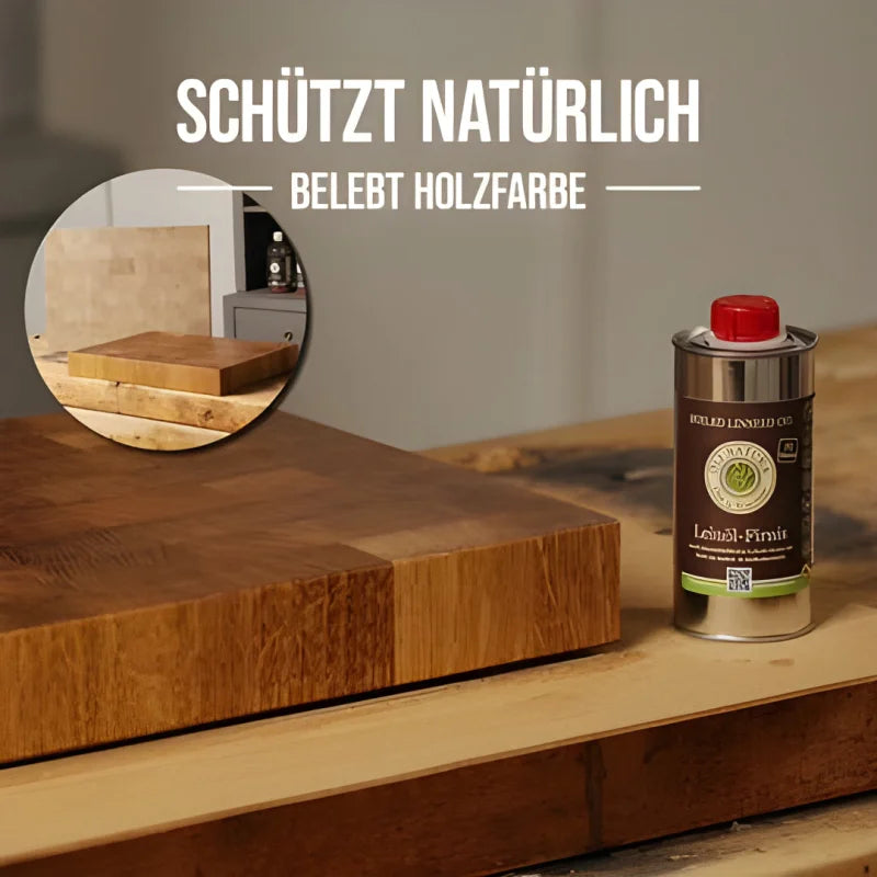 Holz Pflege-Set für Servier- & Schneidebretter mit oli-natura Leinöl-Firnis
