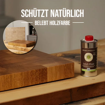 Holz Pflege-Set für Servier- & Schneidebretter mit oli-natura Leinöl-Firnis