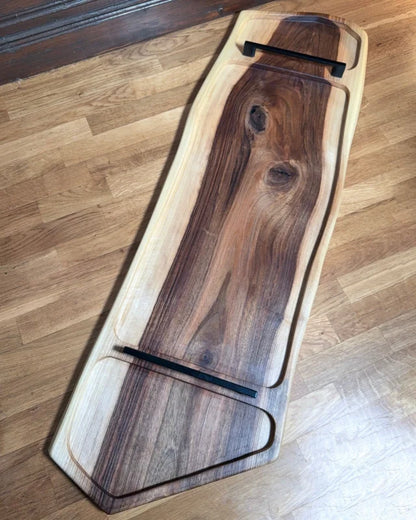 Pitmaster Board Eclipse – Nussbaum | 95×30×2,5 cm | mit 3 Design-Ausfräsungen