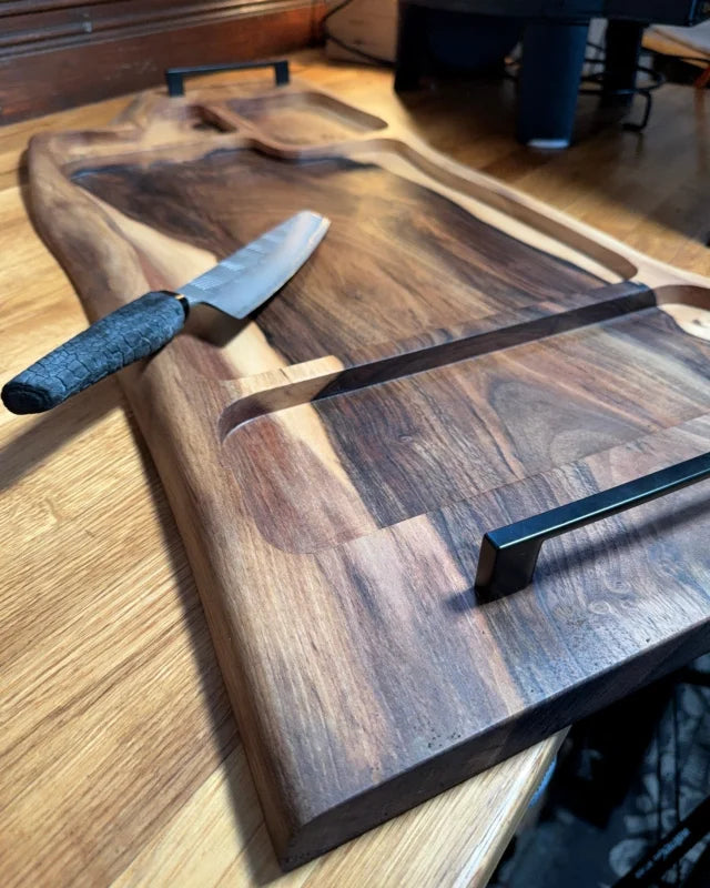 Metallgriffe des Boards, ergonomischer Transport, Detailaufnahme