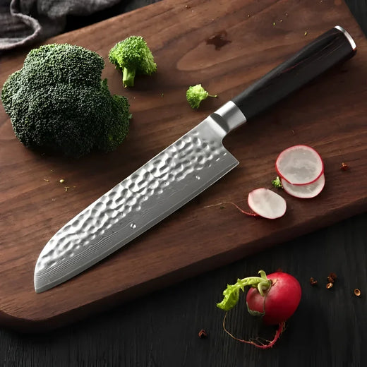 Santokumesser Damast – 67 Lagen VG10 Stahl & Rosenholzgriff