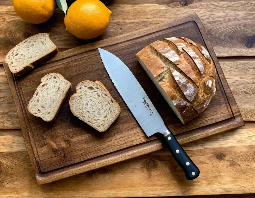 Allrounder 40×30 im Einsatz – Schneiden und Servieren auf dem Holzbrett