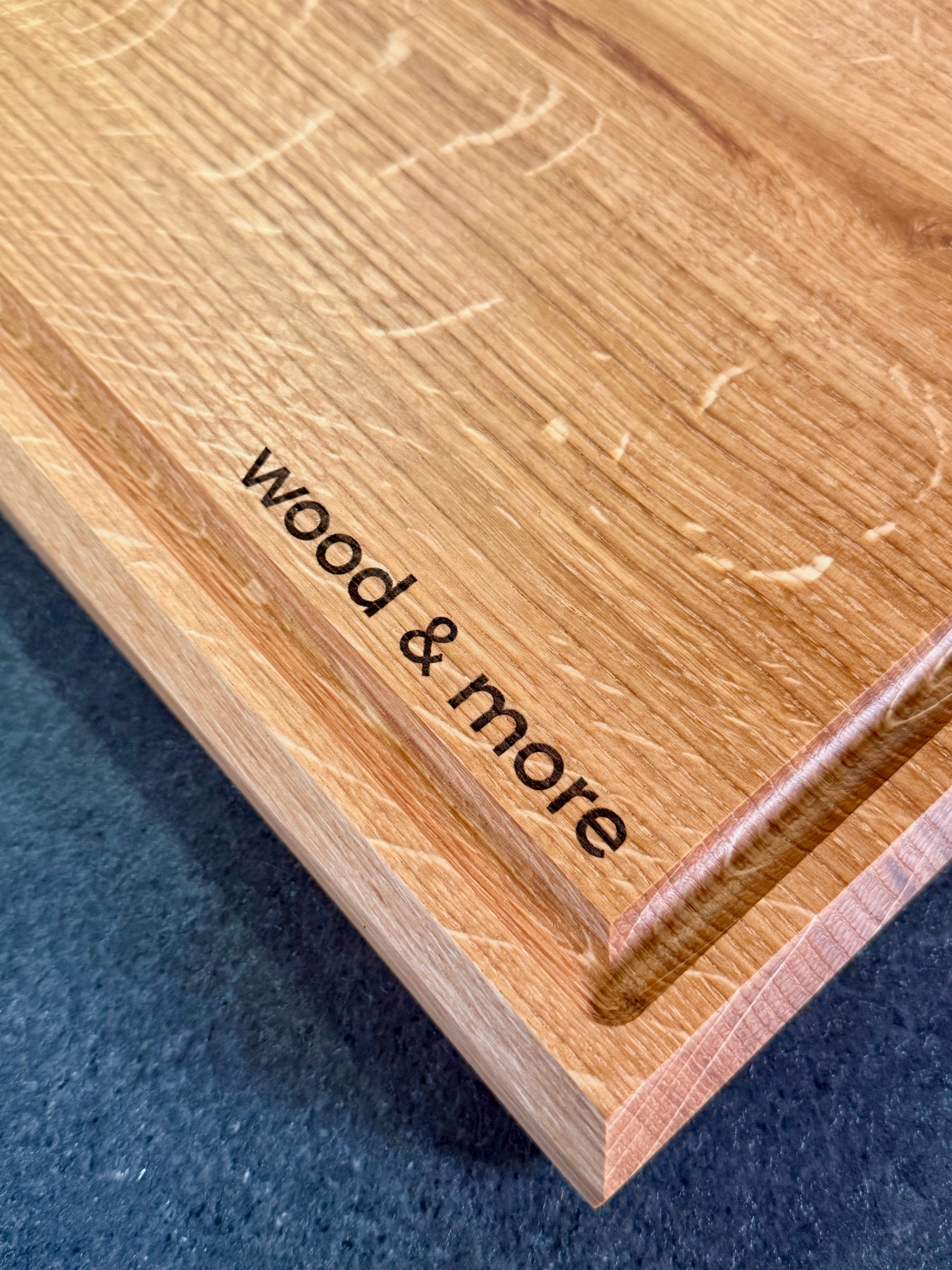 Holz Schneidebrett Eiche 46×32 cm – erweiterbar zur Arbeitsstation