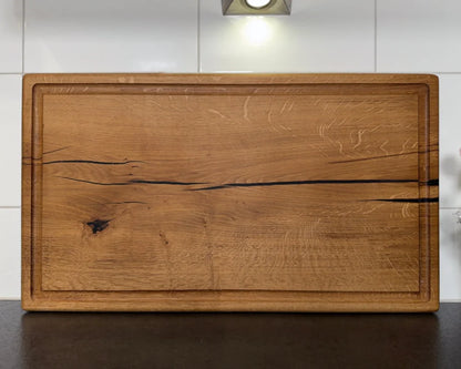 Eiche Heavy Board Eisenruh 70×40×6 cm als Einzelstück, massives Vollholz-Schneidebrett