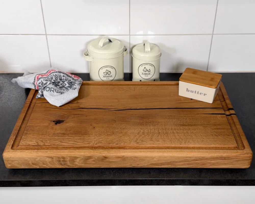 Servieren und Anrichten auf Eiche Heavy Board 70×40×6 cm, edles Präsentationsbrett