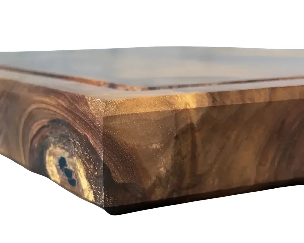 Servierbrett Nussbaum Premium – luxuriöses Holzbrett 4 cm stark