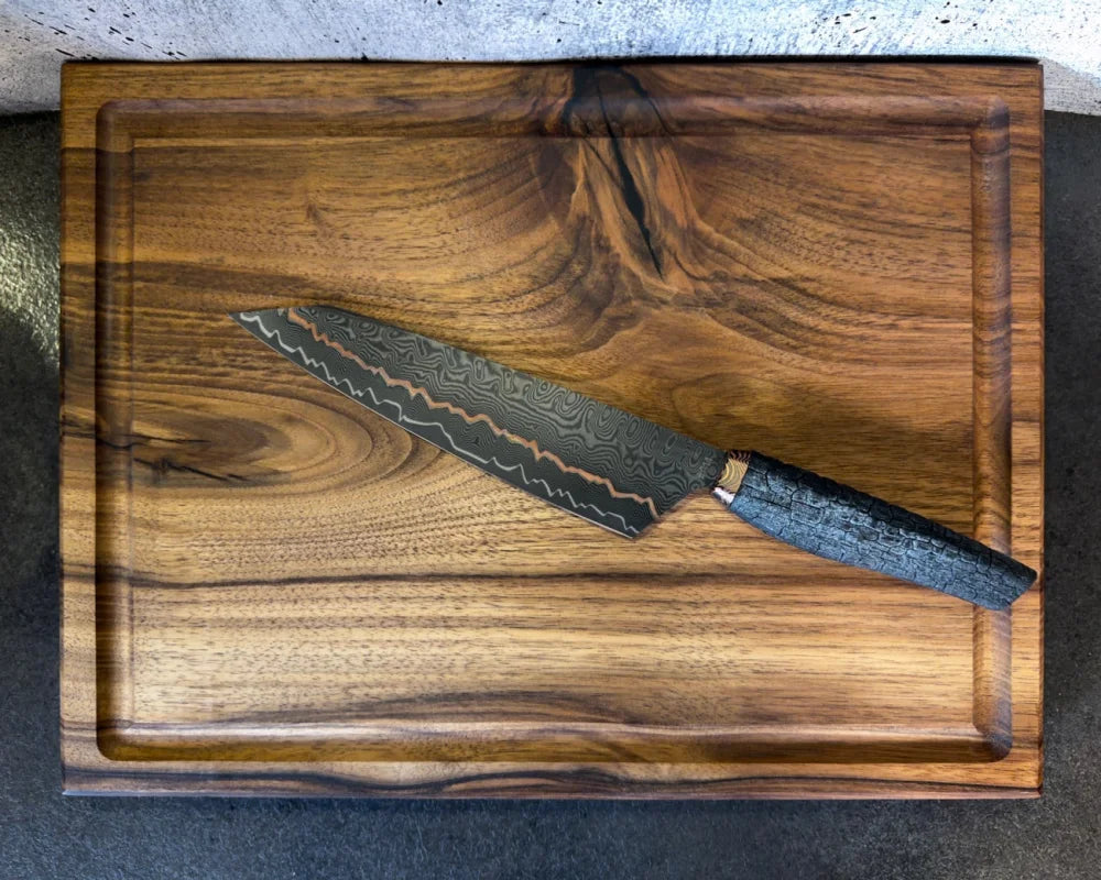 Signature Set Cu-Mai & Nussbaum – Damastmesser + Premium Chefbrett S 40×30×5 cm