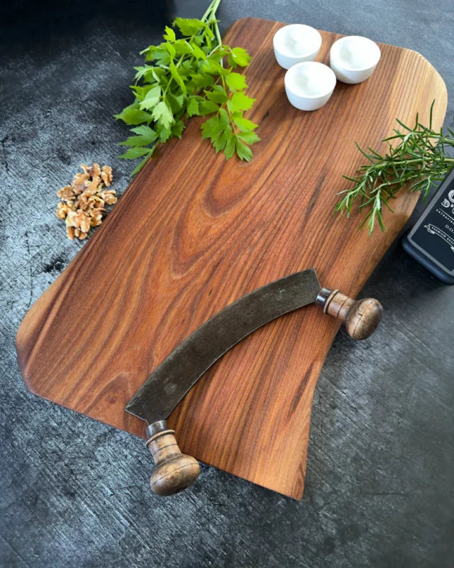 Ulme Naturform Servierbrett aus massivem Vollholz für Buffet und Catering