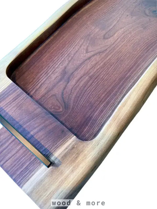 UNIKAT: Pitmaster’s Pride – XXL Holz Servierbrett aus Nussbaum für Catering & Grill | 105 x 30 x 4 cm