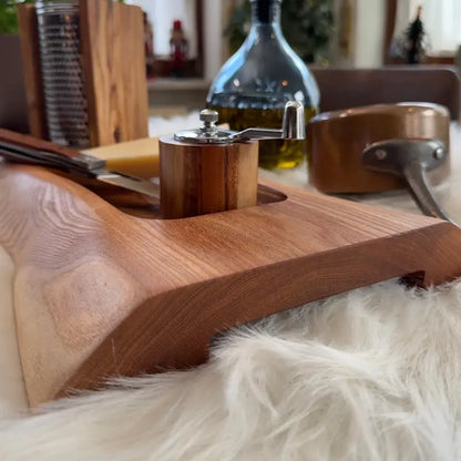 Holzbrett Fingerfood mit lebendigem Rand für Snacks, UNIKAT Snack Bite Board