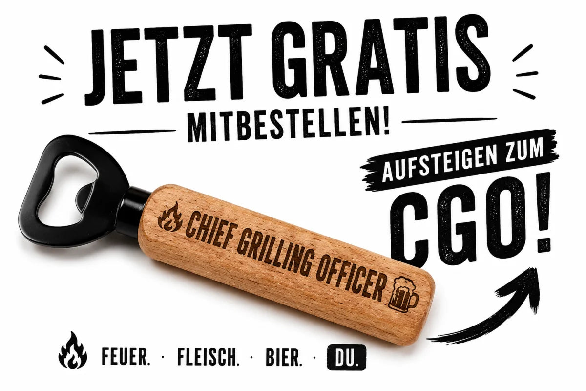 wood & more Flaschenöffner als kleines Geschenk für Küche Grill und BBQ