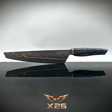 Cu-mai Raptor Evolution Limited mit FlameWOOD® Griff und schwarz-kupferner Damastklinge